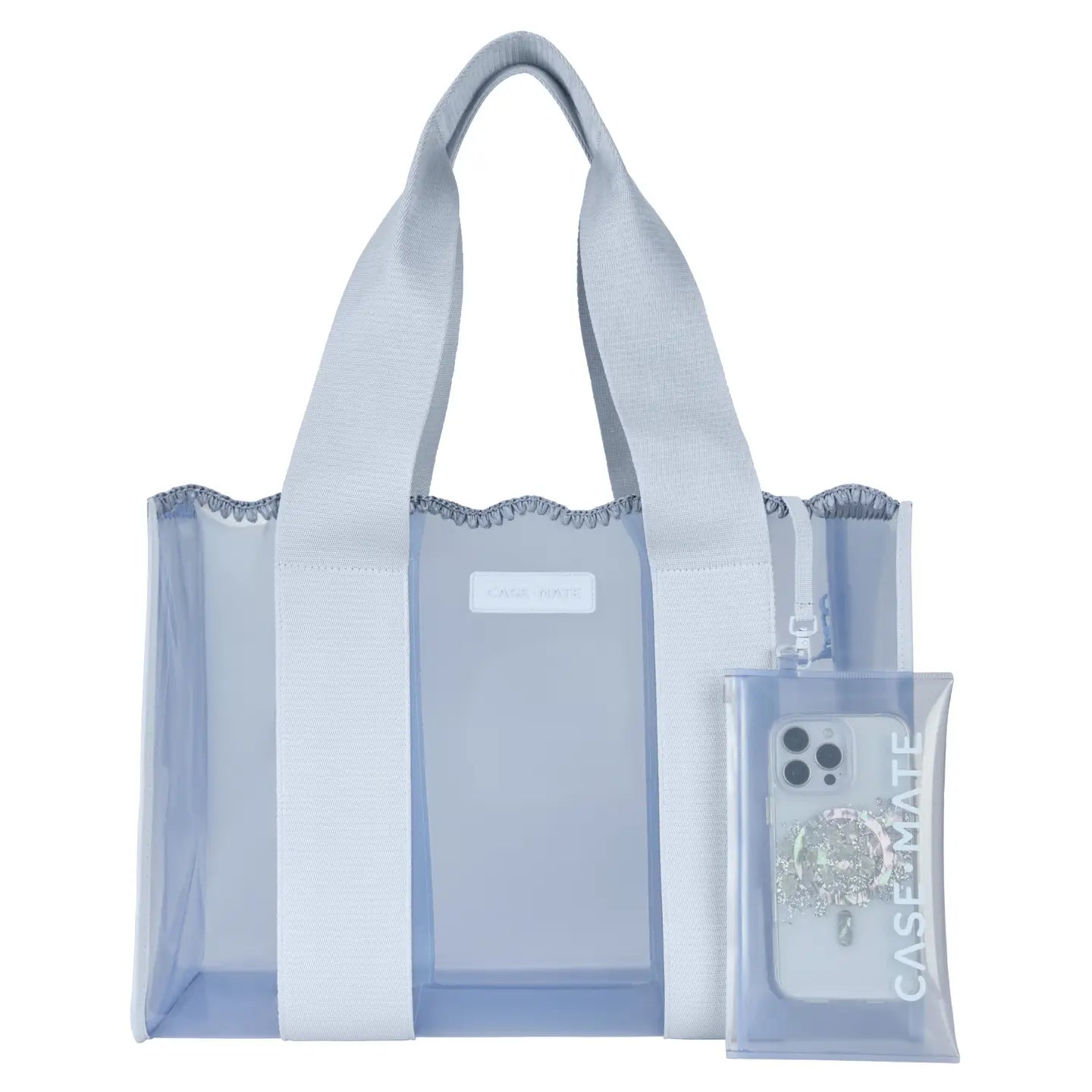 Carolina Blue Crochet Wave Jelly Tote Bag