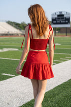 Ric Rac Trim Crop Top & Ruffle Skort Set