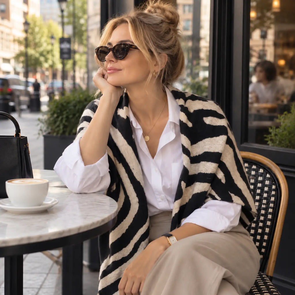 Cozy Zebra Oversized Square Scarf