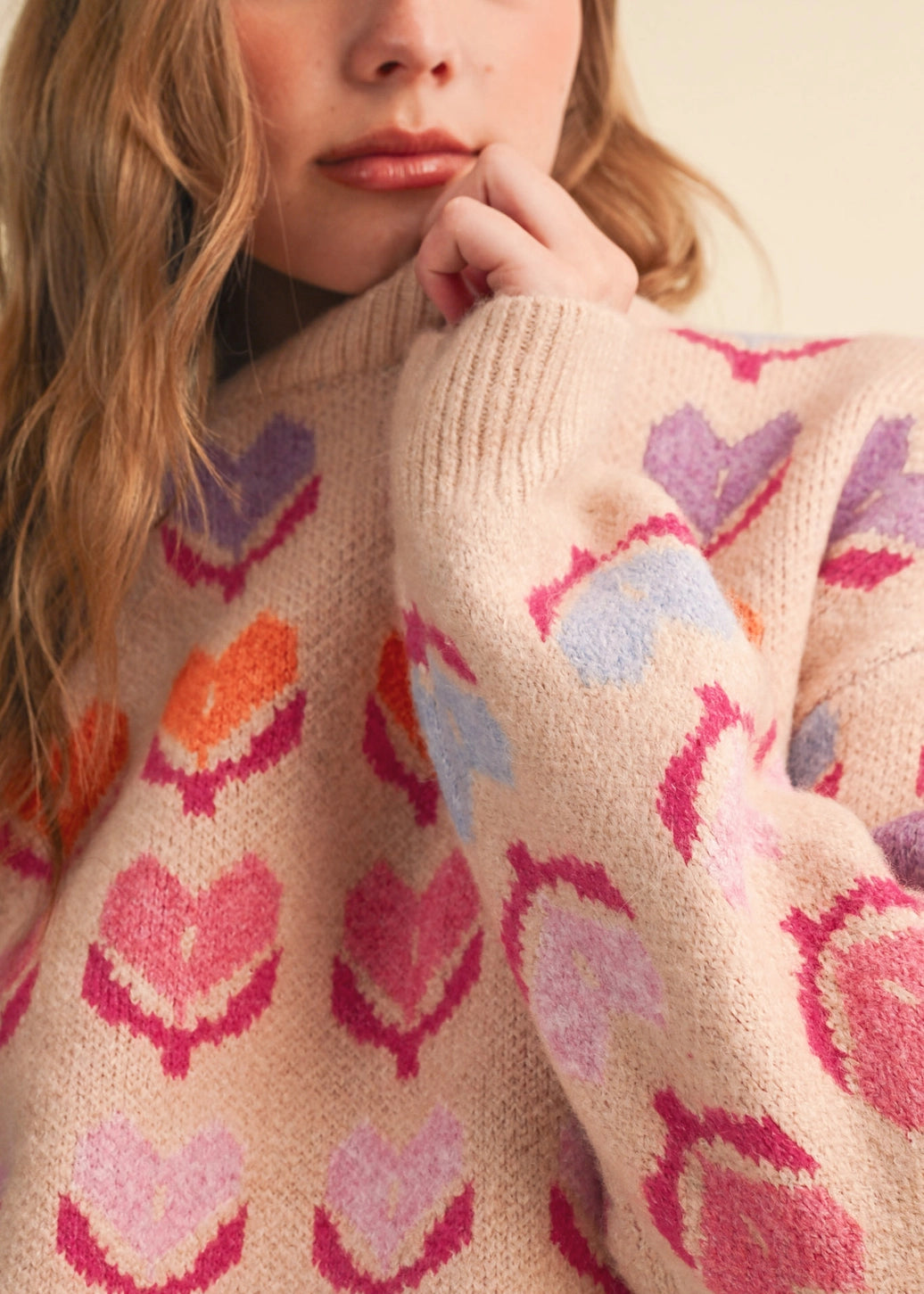 Rona Colorful Heart Sweater
