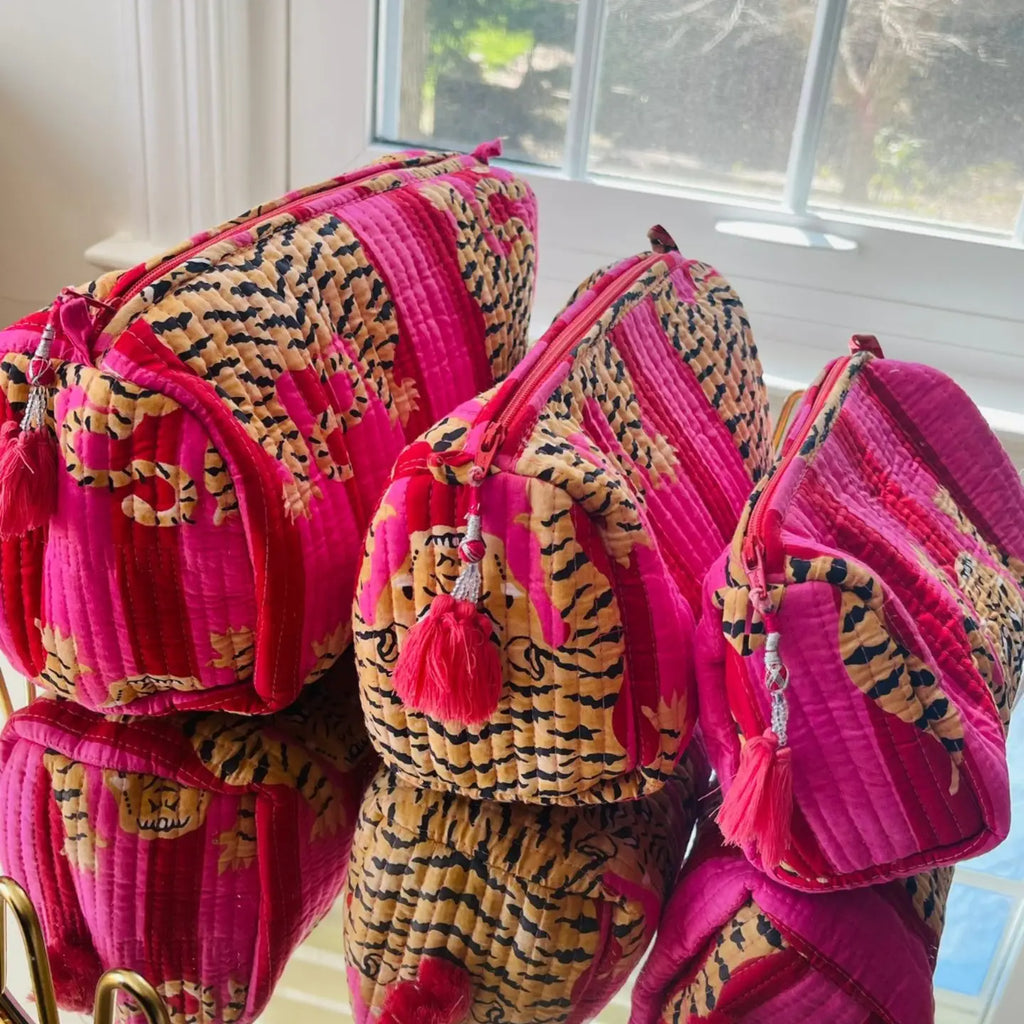 Block Printed Cosmetic Pouch