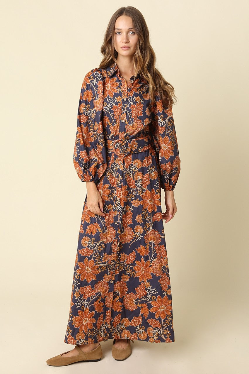 Kate Floral Belted Maxi Dress
