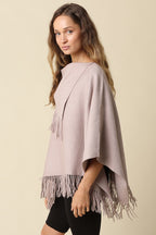 The Sophie Asymmetrical Fringe Poncho