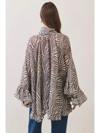 Sadie Zebra Ruffle Blouse
