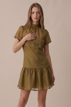 Anna Mock Neck Mini Dress