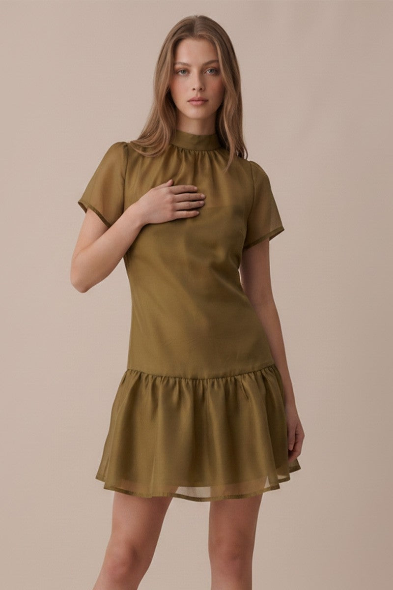 Anna Mock Neck Mini Dress