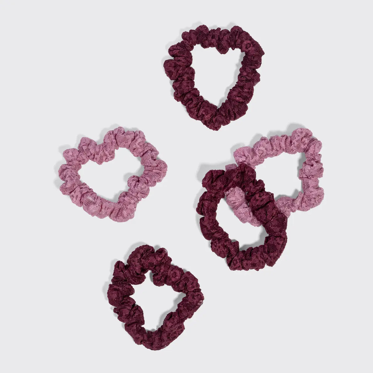 Ruched Lace Scrunchies 5pc Set