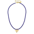 Gold Heart On Beaded Necklace