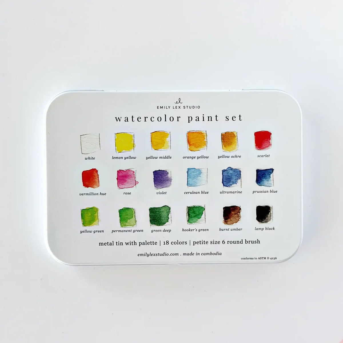 Watercolor Paint Set 18 Colors with Brush