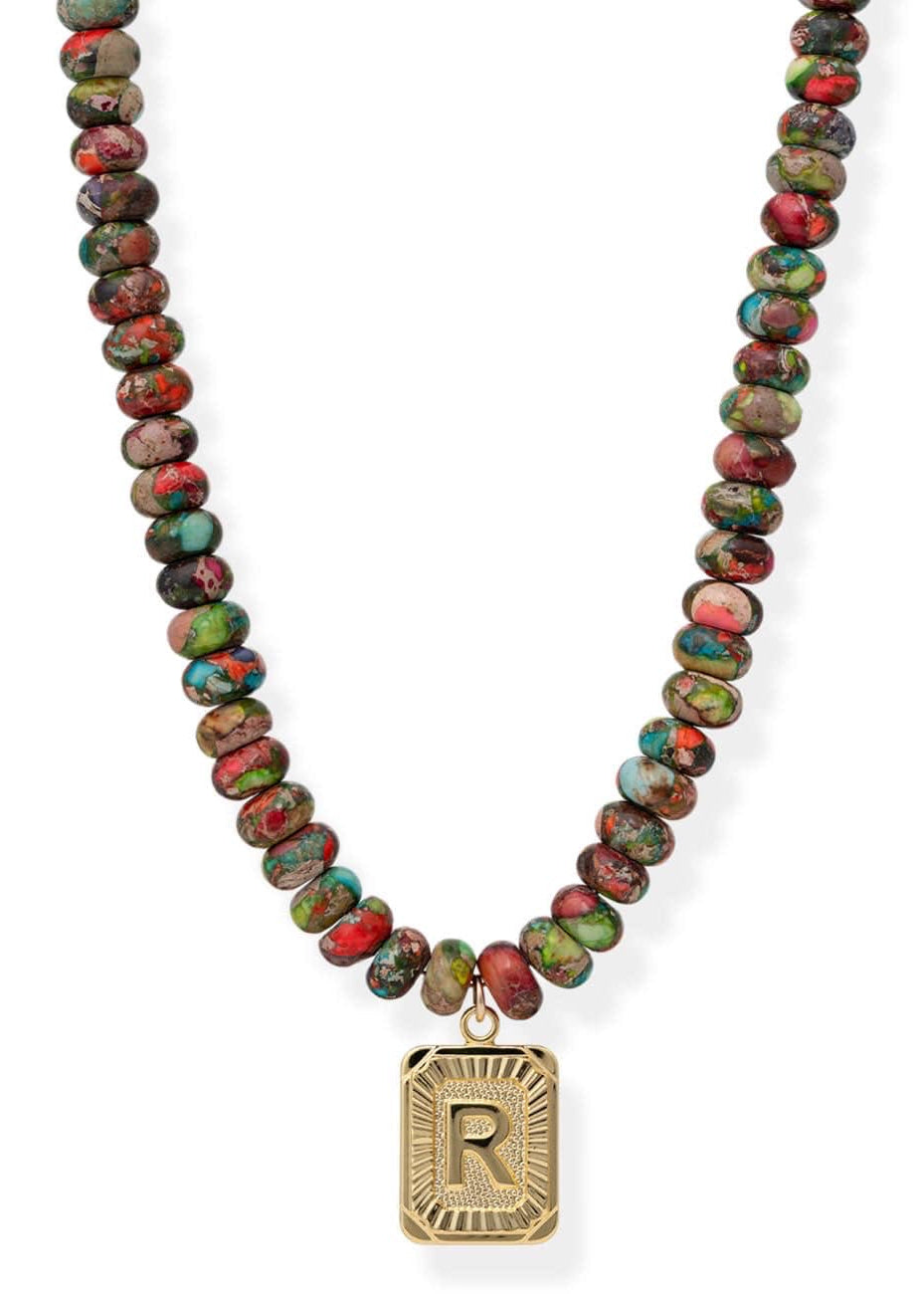 Watercolor Initial Card Necklace