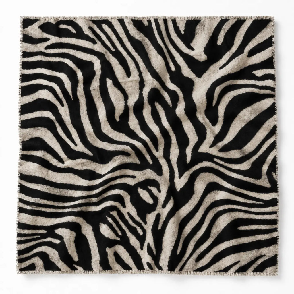 Cozy Zebra Oversized Square Scarf