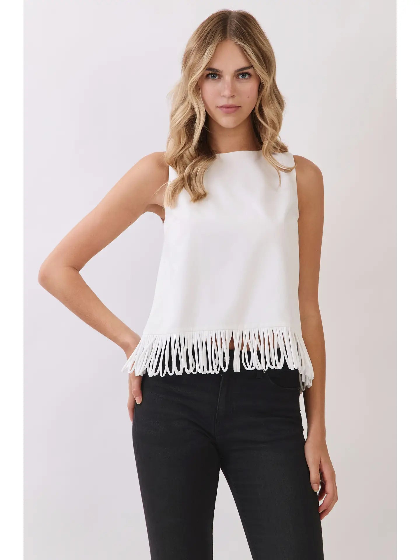 Adison Fringe Hem Sleeveless Top