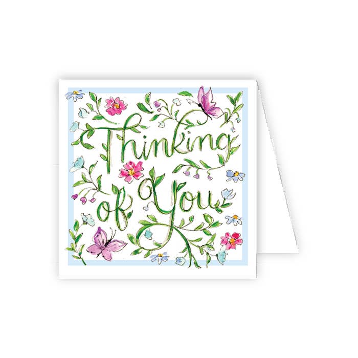 Thinking of You Sweet Blue Flowers Enclosure Card