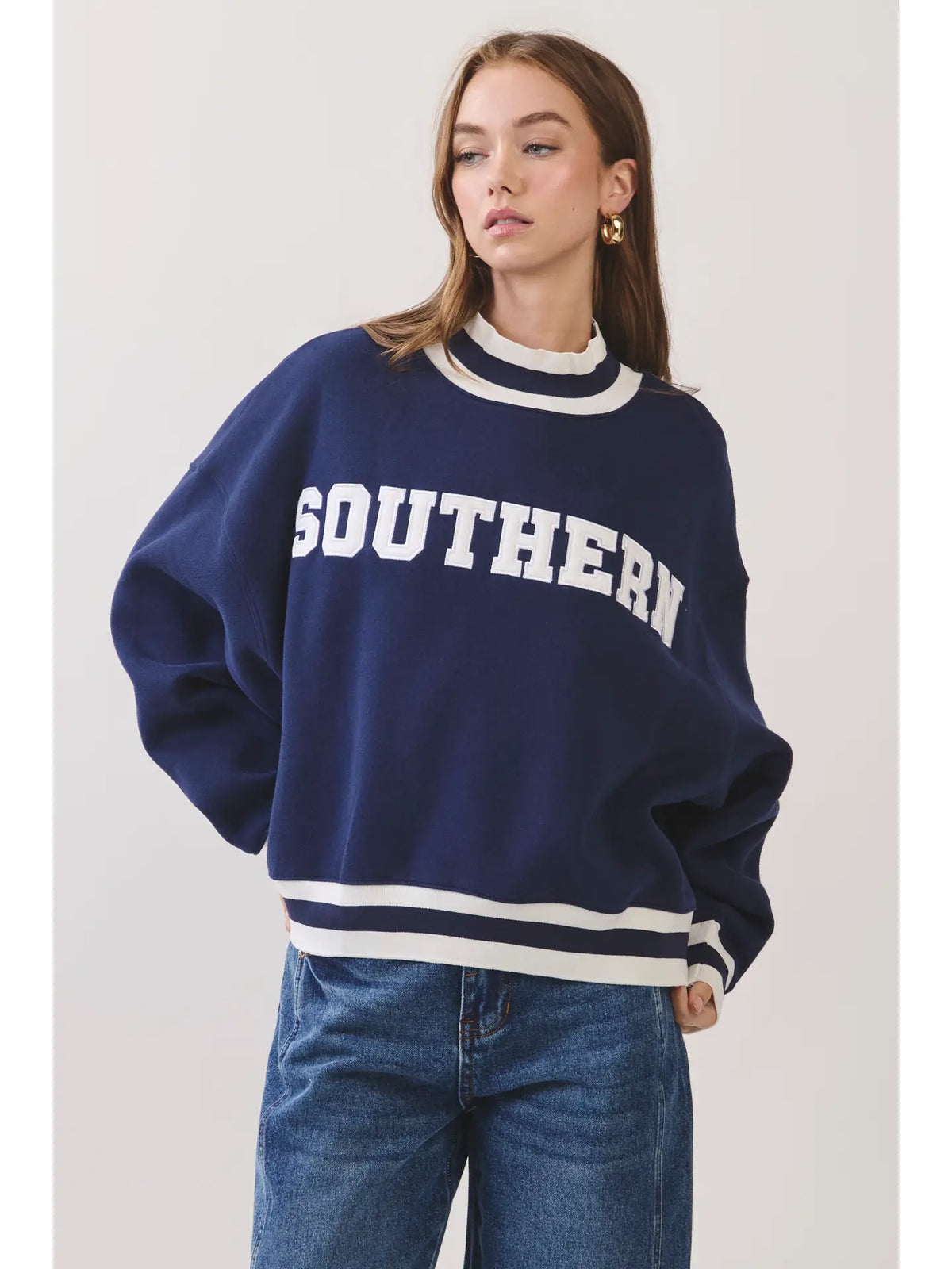 Baylee Southern Varsity Mock Neck Sweatshirt
