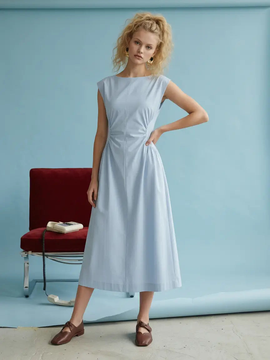 Mabel Ruched Midi Dress