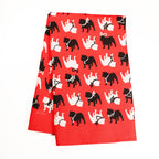 Spirit Bulldog in Red Cotton Linen Tea Towel