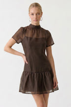 Anna Mock Neck Mini Dress