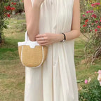 Straw Tote Crossbody Bag