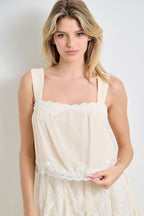 Lace Detail Back Tie Cami