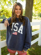 USA Flag Corduroy Sweatshirt