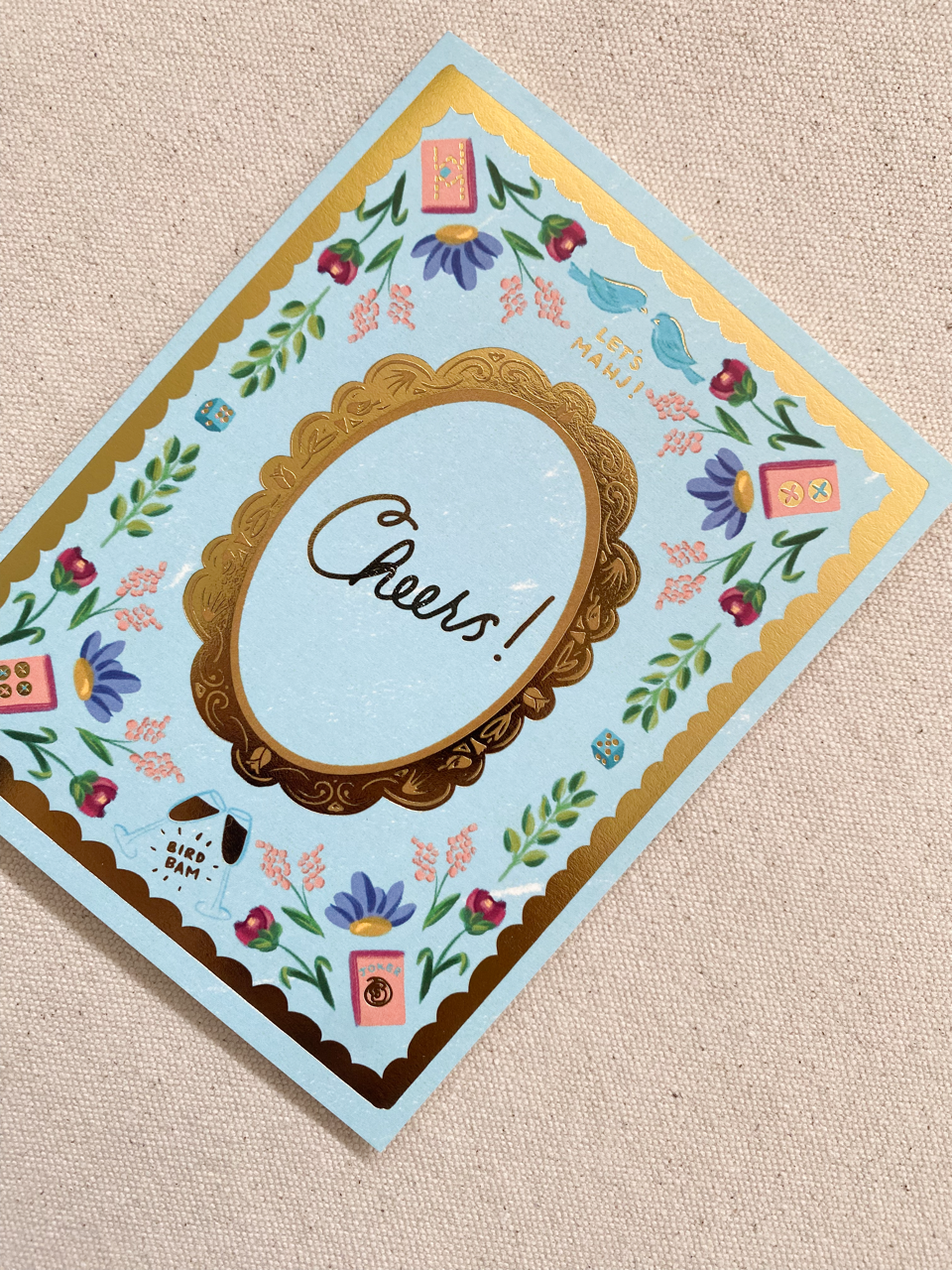 Cheers Bird, Bam! Mahjong Greeting Card