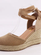 Womens Espadrille Lace Up Pumps