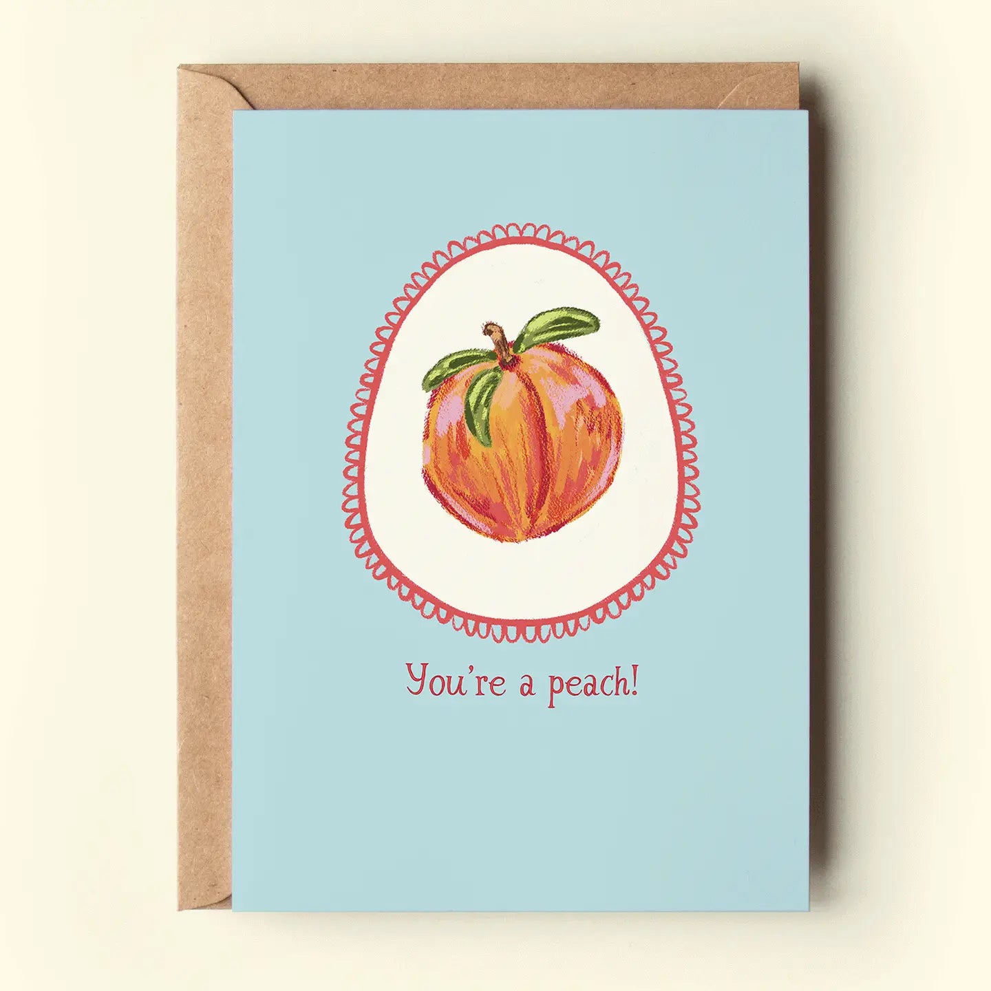 You're a Peach! Fruit Thanks Friendship Greeting Card