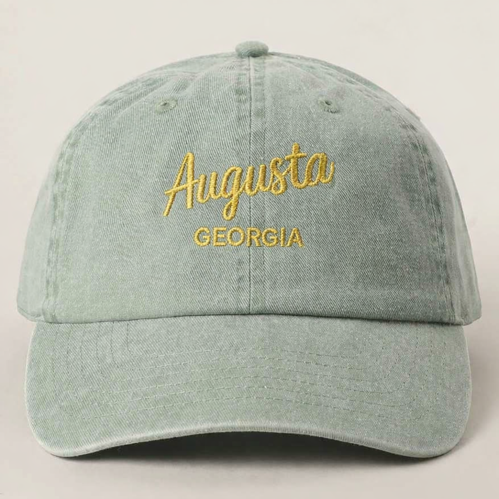 Custom Pigment Washed Hat – City & State Embroidery