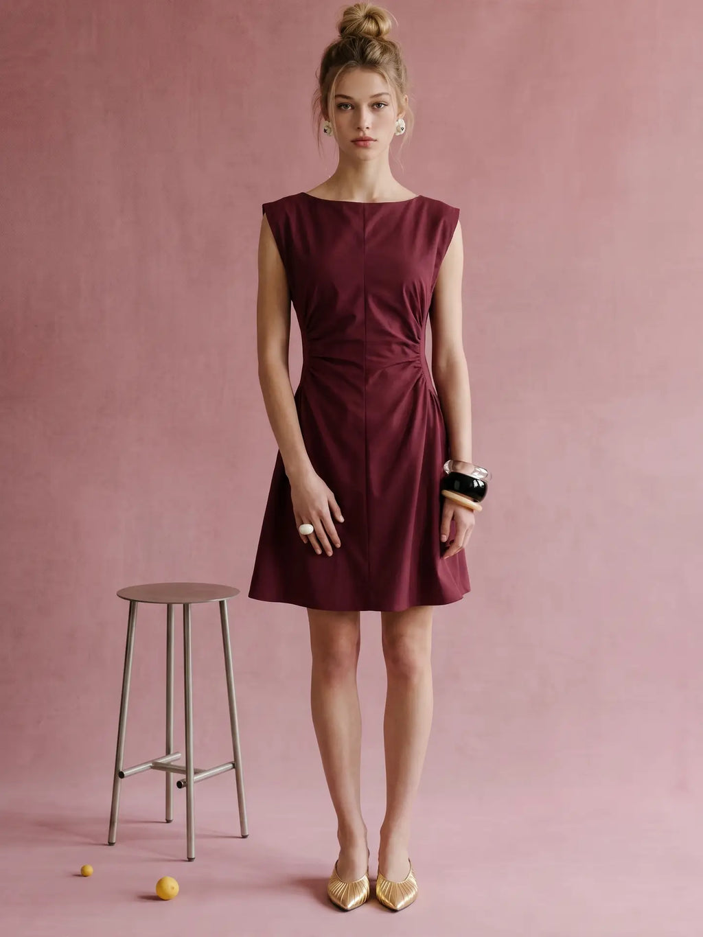 Savannah Ruched Waist Mini Dress