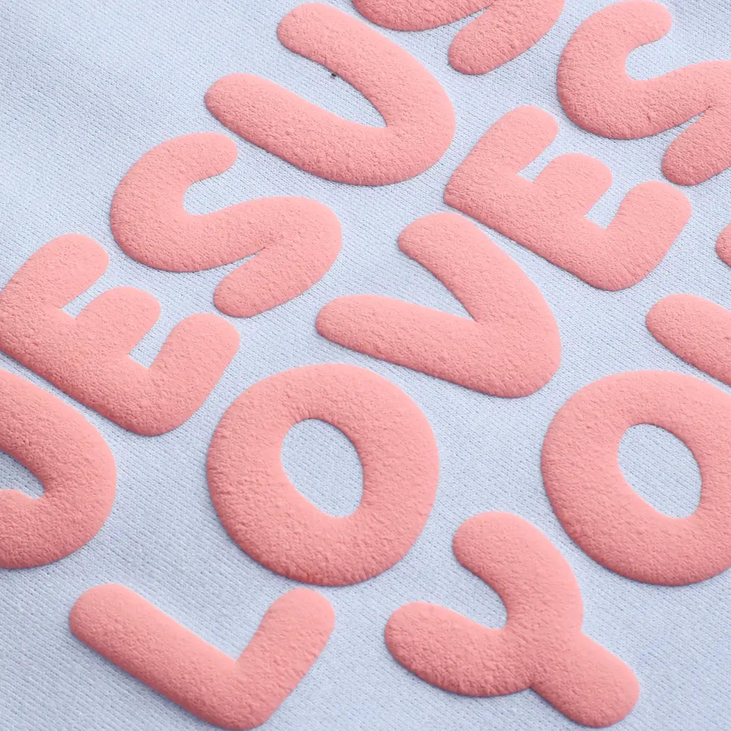 Jesus Loves You Puff Print Sweatshirt