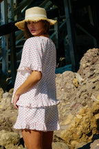 Tallulah Polka Ruffle Top
