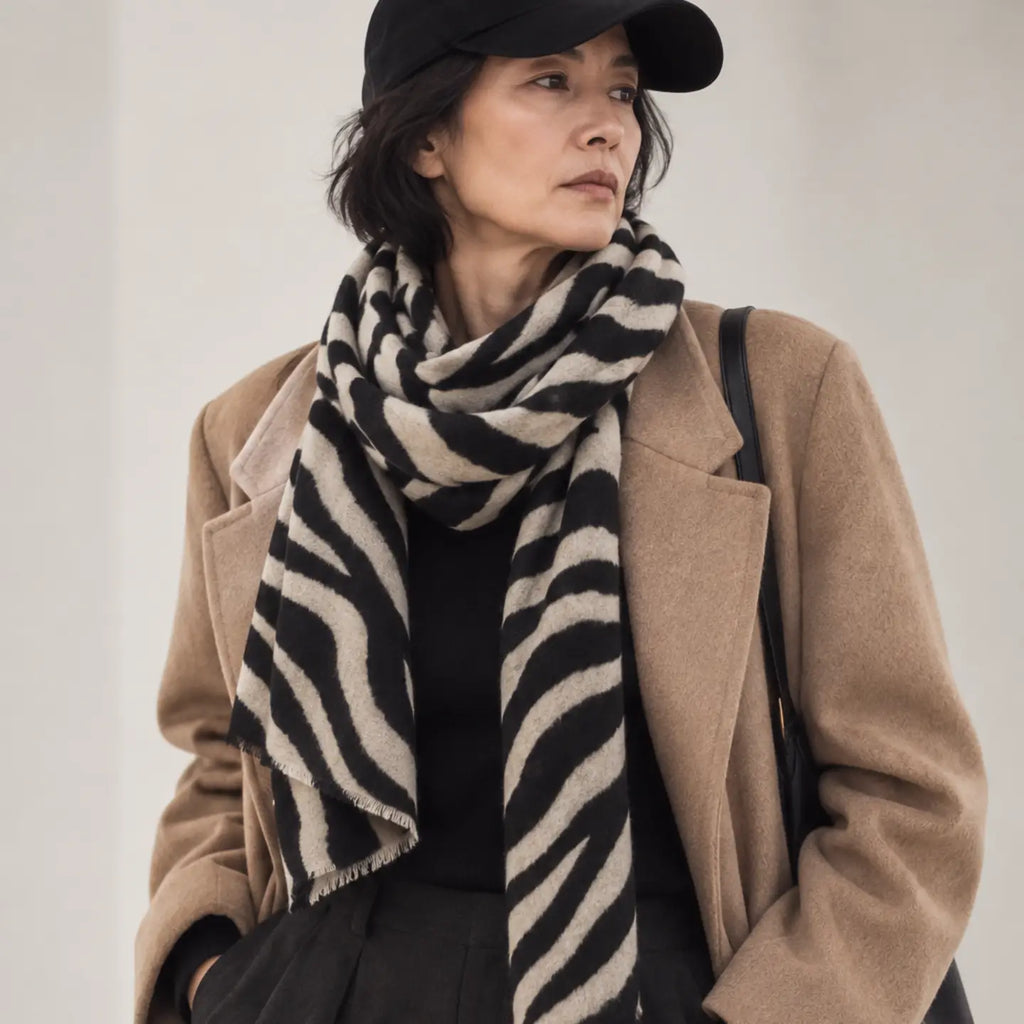 Cozy Zebra Oversized Square Scarf
