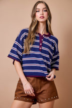 Summer Striped Knit Top