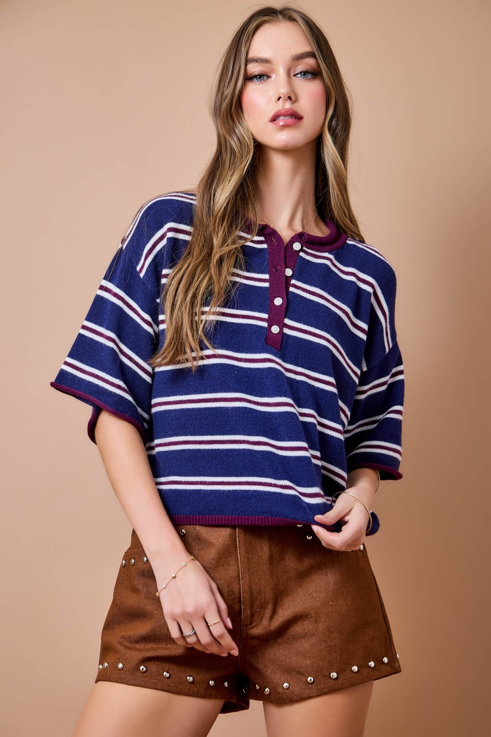 Summer Striped Knit Top