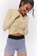 Tempo Ruched Long Sleeve Top