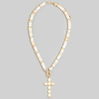 Grace Semi Precious Stone Cross Necklace