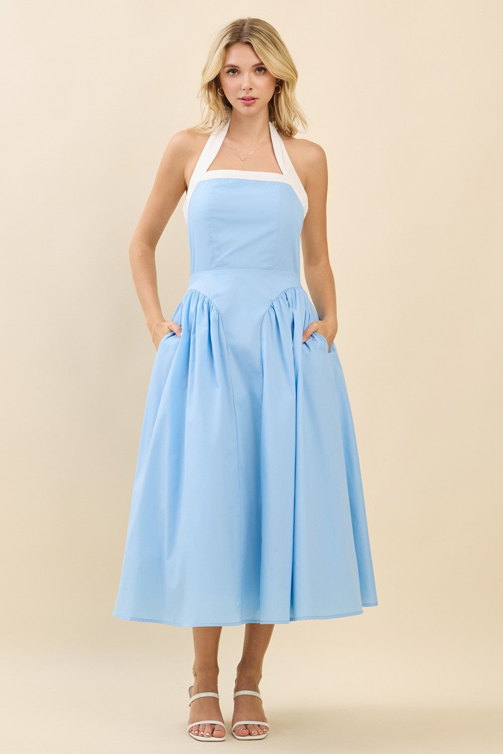 Kamryn Tie Neck Midi Dress