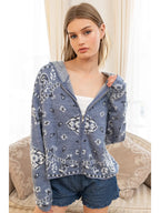 Pine Fuzzy Knit Hoodie Cardigan