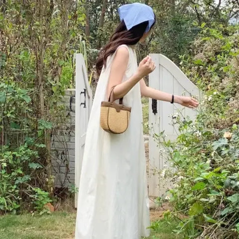 Straw Tote Crossbody Bag