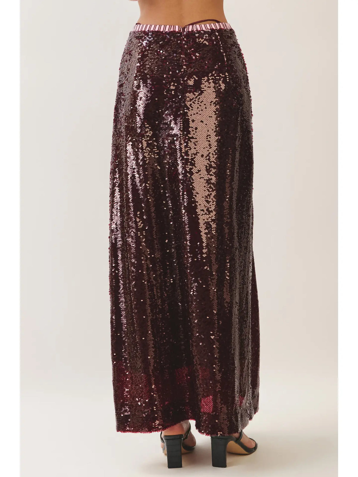 Laney Sequin Contrast Striped Maxi Skirt
