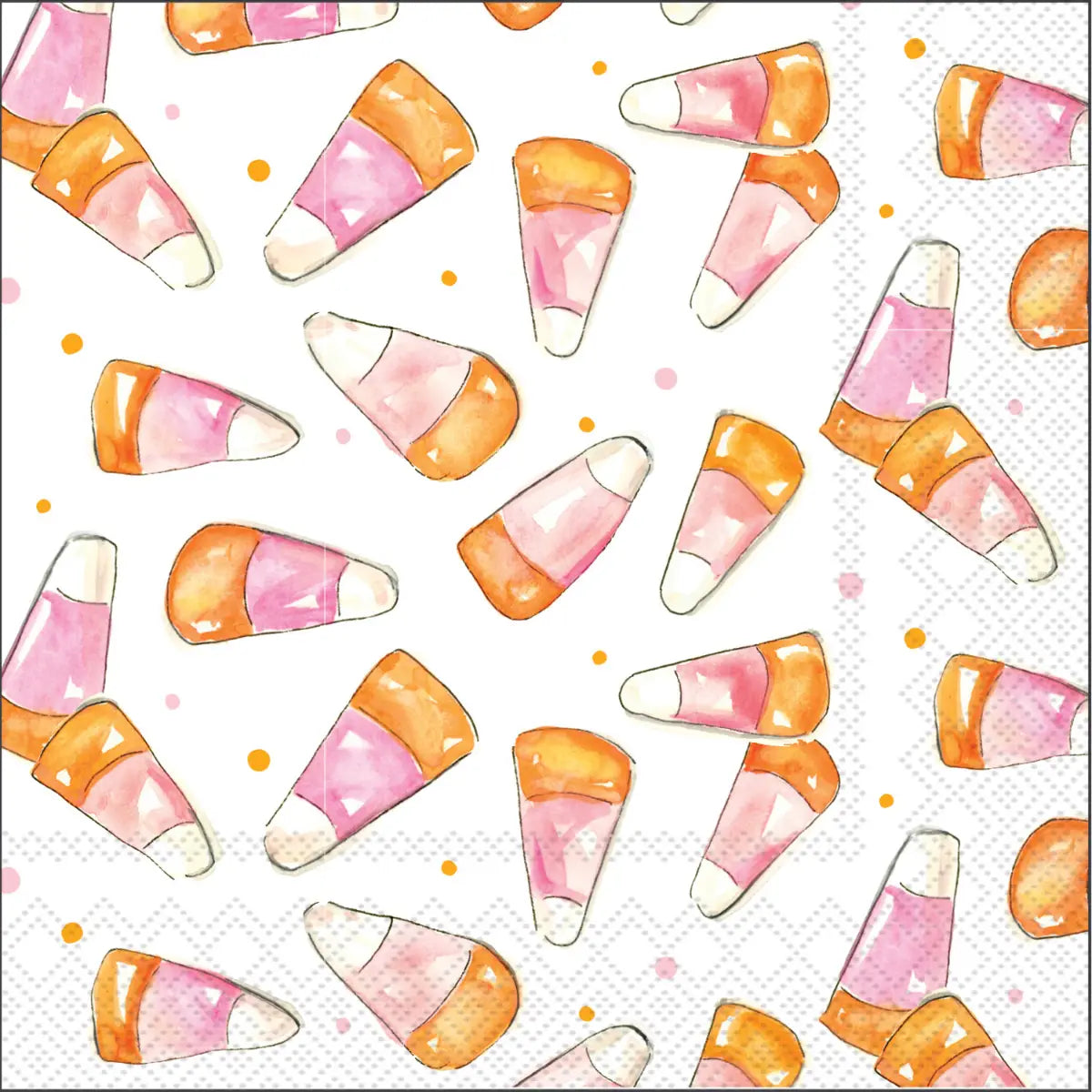 Paper Cocktail Napkin Pink Candy Corn