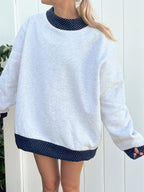 Polka Dot Mockneck Sweatshirt
