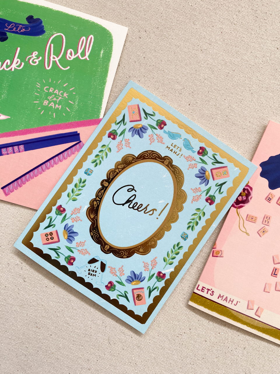 Cheers Bird, Bam! Mahjong Greeting Card