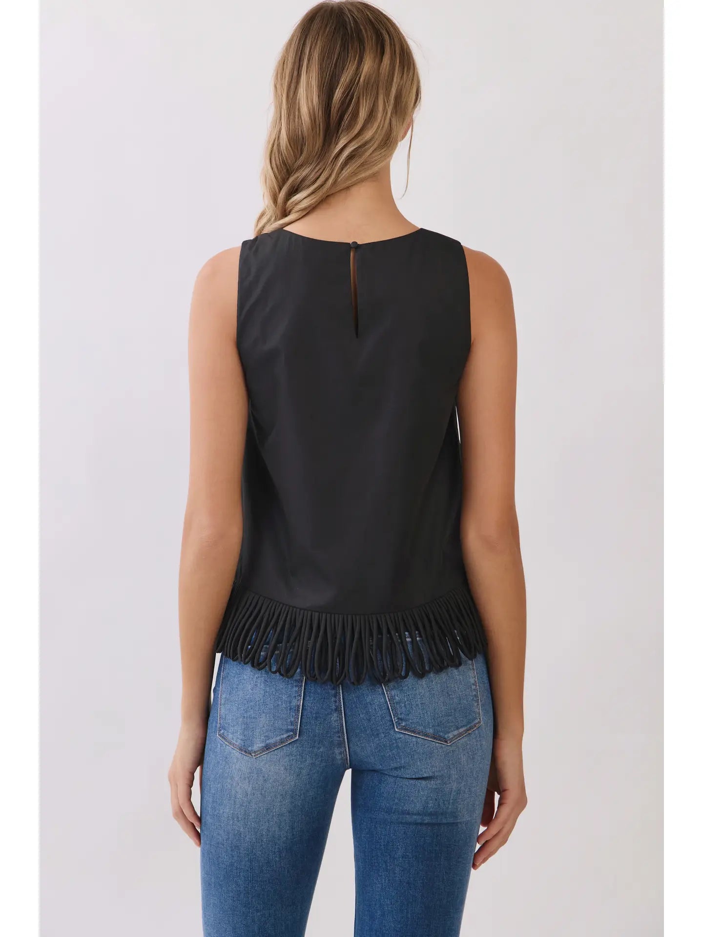 Adison Fringe Hem Sleeveless Top