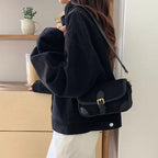 Suede-Like Microfiber Leather Shoulder Bag