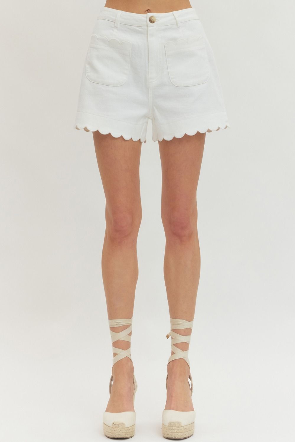 Marisol Scallop Hem Shorts