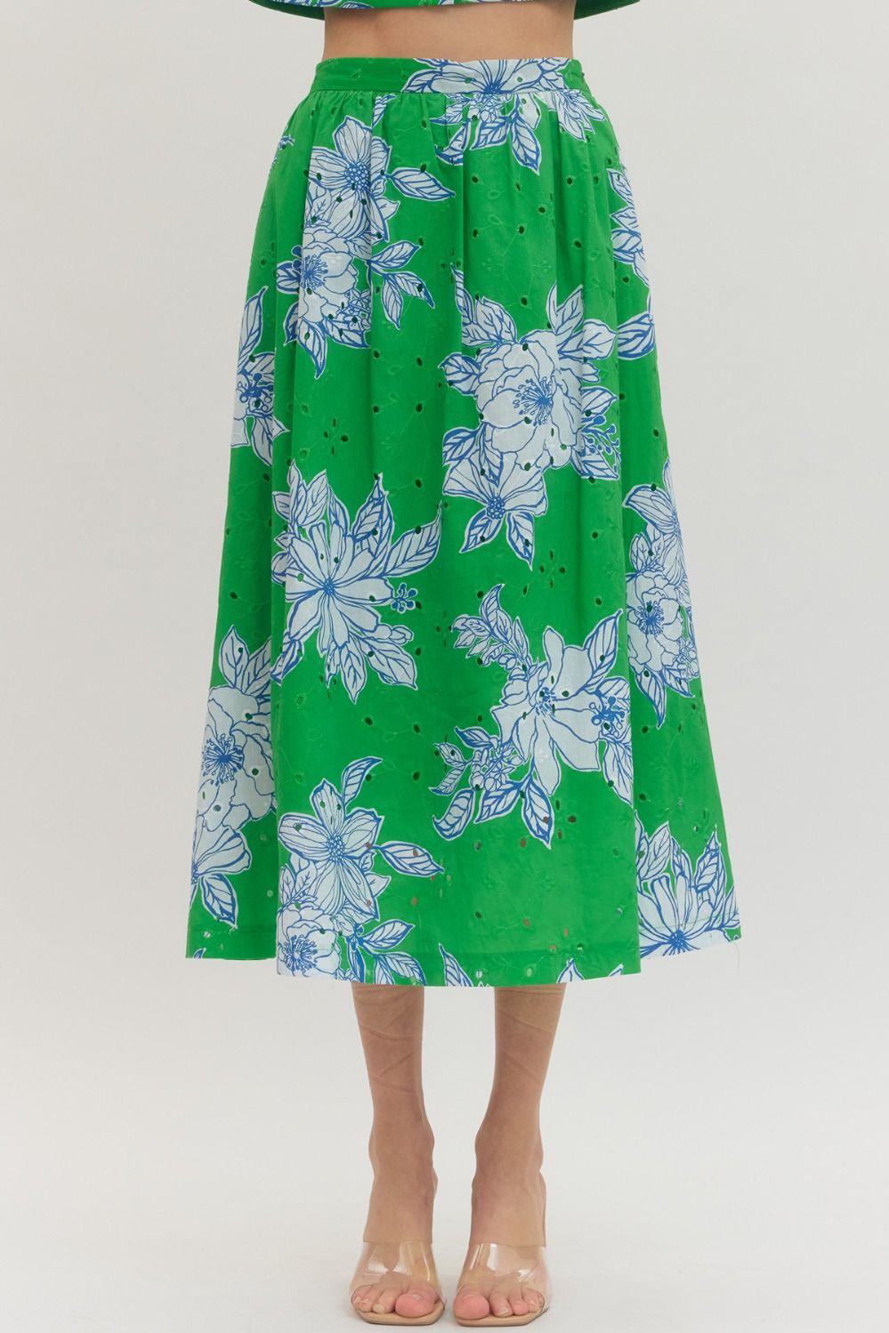 Mary Beth Eyelet Floral Maxi Skirt