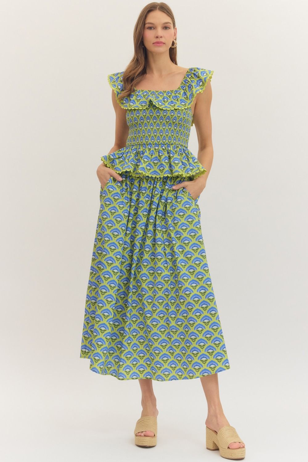 The Bradford Green Midi Skirt