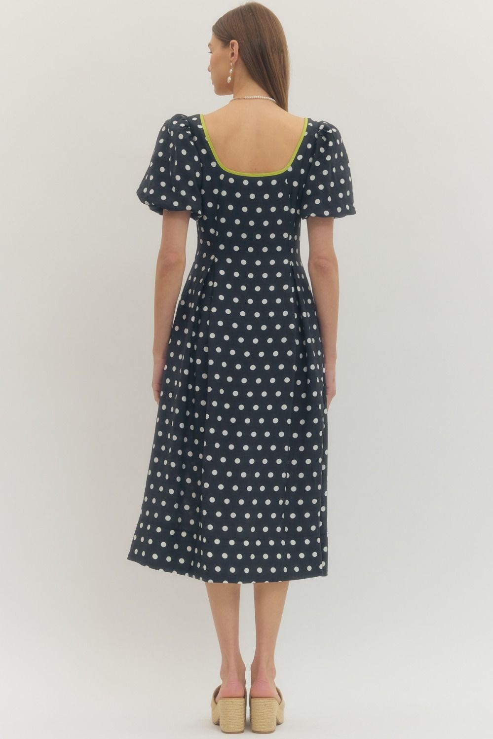 Ayla Polka Dot Midi Dress