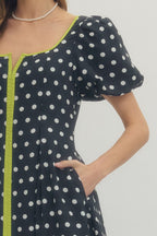 Ayla Polka Dot Midi Dress